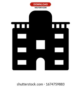 hotel icon or logo isolated sign symbol vector illustration - high quality black style vector icons
