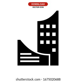 hotel icon or logo isolated sign symbol vector illustration - high quality black style vector icons
