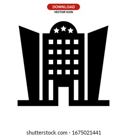 hotel icon or logo isolated sign symbol vector illustration - high quality black style vector icons
