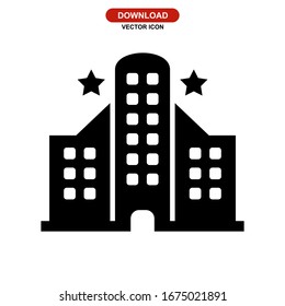hotel icon or logo isolated sign symbol vector illustration - high quality black style vector icons
