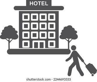 Icono de hotel de lujo icono de hotel vector negro