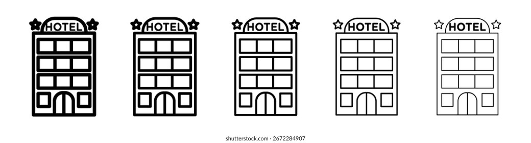 Icono del hotel para el concepto móvil y el Diseño web.