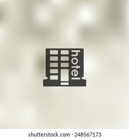 hotel icon on blurred background