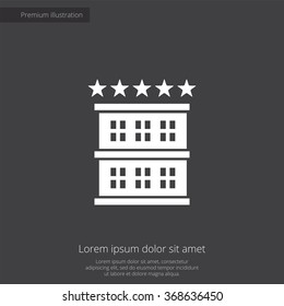 hotel icon, on dark background
