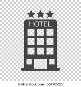 Hotel icon on isolated background. Simple flat pictogram for business, marketing, internet concept. Trendy modern vector symbol for web site design or mobile app.