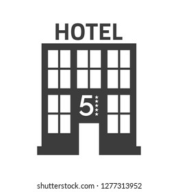 Hotel icon on white background. Vector Illustration
