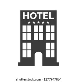 Hotel icon on white background. Vector Illustration