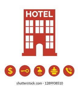 Hotel icon on white background. Vector Illustration