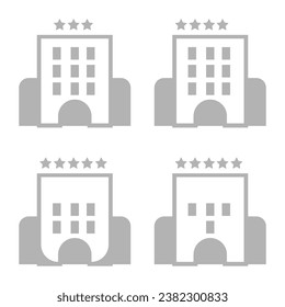 icono de hotel en fondo blanco, ilustración vectorial