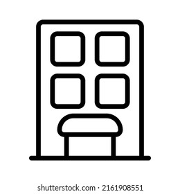 hotel icon with outline style. Suitable for website design, logo, app and UI. Based on the size of the icon in general, so it can be reduced.