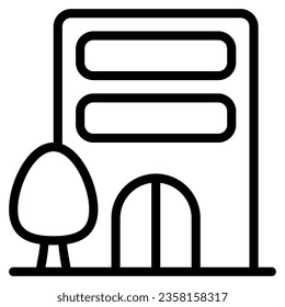 hotel icon with outline style. Suitable for website design, logo, app, UI and ETC.
