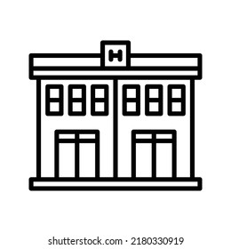 hotel icon outline vector illustration