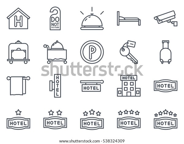 ホテルアイコンパック のベクター画像素材 ロイヤリティフリー