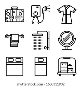 hotel icon pack on white background
