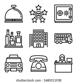 hotel icon pack on white background