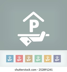 Hotel icon. Parking.