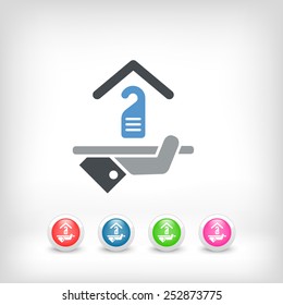 Hotel icon. Privacy concept.