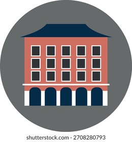 El icono del hotel representa el alojamiento y el servicio en la ilustración de EPS 10