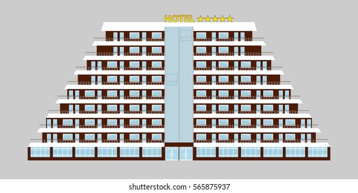 Hotel, icon hotel, reservation, porter, recreation, building. Flat design, vector illustration, vector.