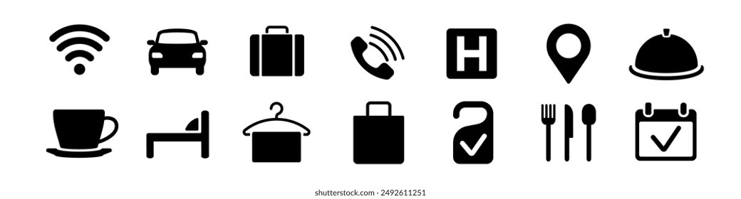 Conjunto de iconos del hotel. Icono del hotel