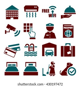 hotel icon set