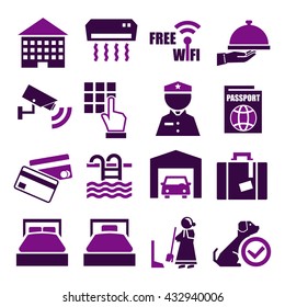 hotel icon set