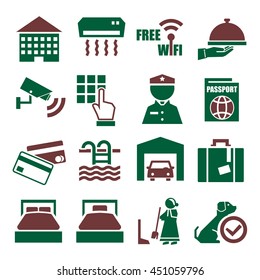 hotel icon set