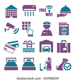 hotel icon set