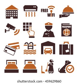hotel icon set