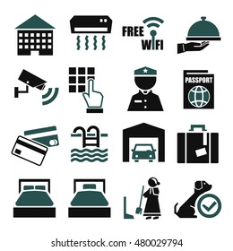 hotel icon set
