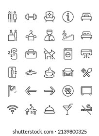 Hotel Icon Set 30 isolated on white background