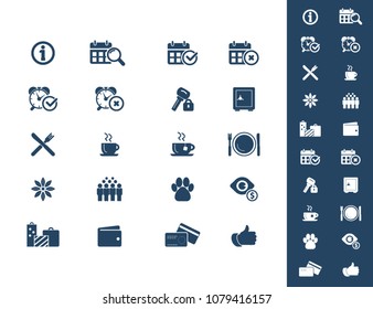 Hotel icon set - hotel amenities set