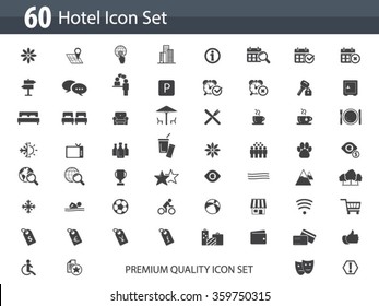 Hotel Icon Set - Hotel Amenities Set