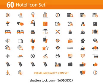 Hotel icon set - hotel amenities set