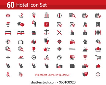 Hotel icon set - hotel amenities set