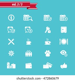 Hotel icon set - hotel amenities set