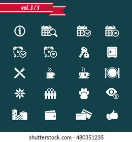 Hotel icon set - hotel amenities set