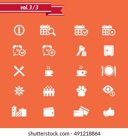 Hotel icon set - hotel amenities set