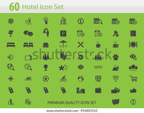 Hotel icon set - hotel\
amenities