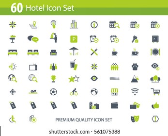 Hotel Icon Set - Hotel Amenities Icons