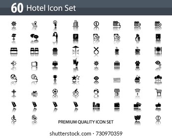 Hotel icon set - hotel amenities icons
