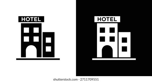 ícone do hotel Definir coleção. Silhueta vetorial.