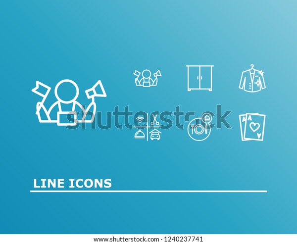 Hotel Icon Set Dry Cleaning Hotel Stock Vector Royalty Free