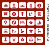 hotel icon set with hotel five stars, bellhop and check in hotel vector illustration