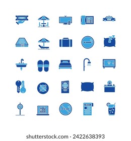 hotel icon set. glyph icon collection. Containing icons