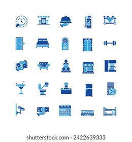 hotel icon set. glyph icon collection. Containing icons