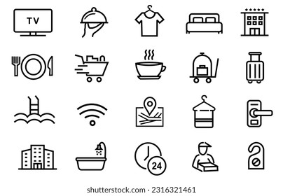 Hotel icon set illustration vector