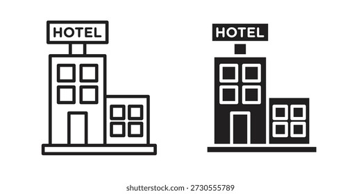 Conjunto de iconos de hotel. Paquete de elementos de Web de logotipo mínimo.