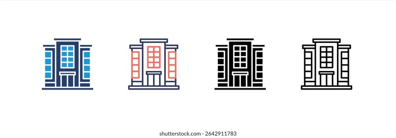 Hotel icon set multiple style collection
