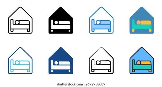 Conjunto de iconos de hotel colección de Vector de estilo múltiple 
